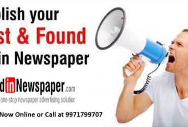 Book Lost Found Ads Online in Hyderabad Newspapers