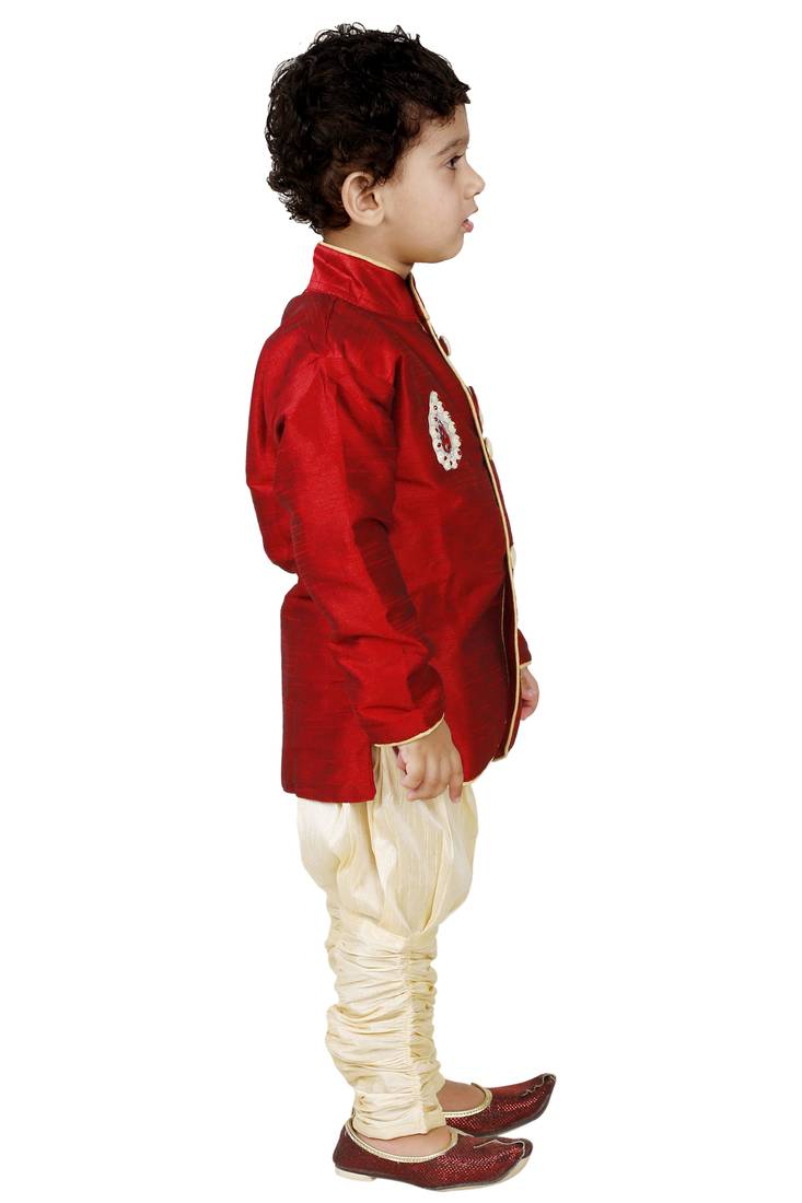 Embroidered boys indo western dress at Mirraw