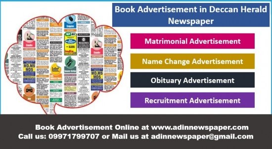 Deccan Herald Obituary Ad Booking Online