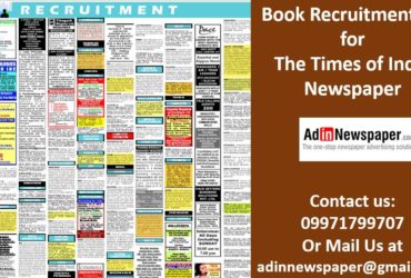 Book Recruitment Ads in Times of India Newspaper for Mumbai