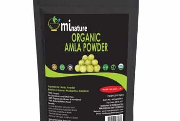 mi nature 100% Pure, Natural and Organic 454g Amla Powder with Resealable Zip Lock Pouch