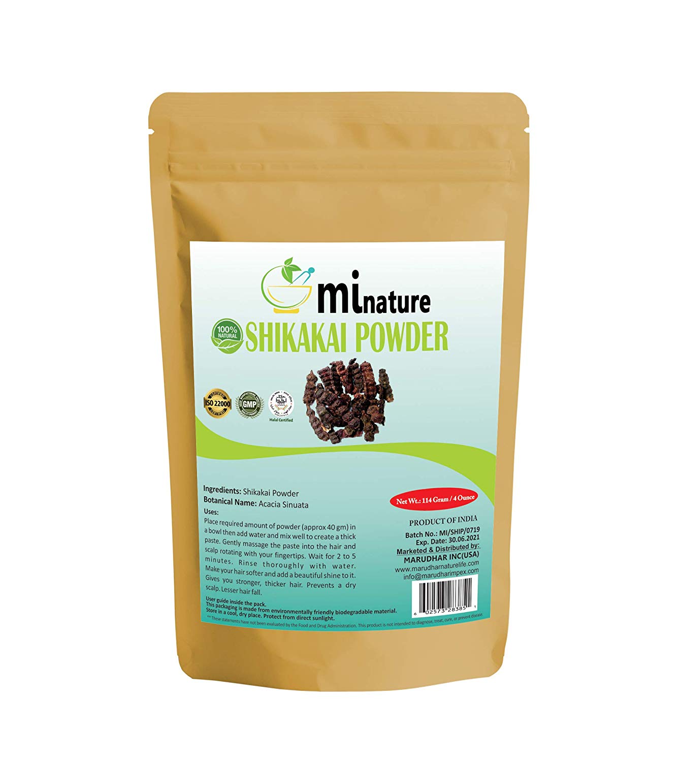 mi nature Organic Shikakai Powder(ACACIA CONCINA) / 100% Pure, Natural and Organic