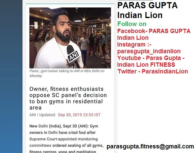 Best Gym Trainer Paras Gupta- Mr.World