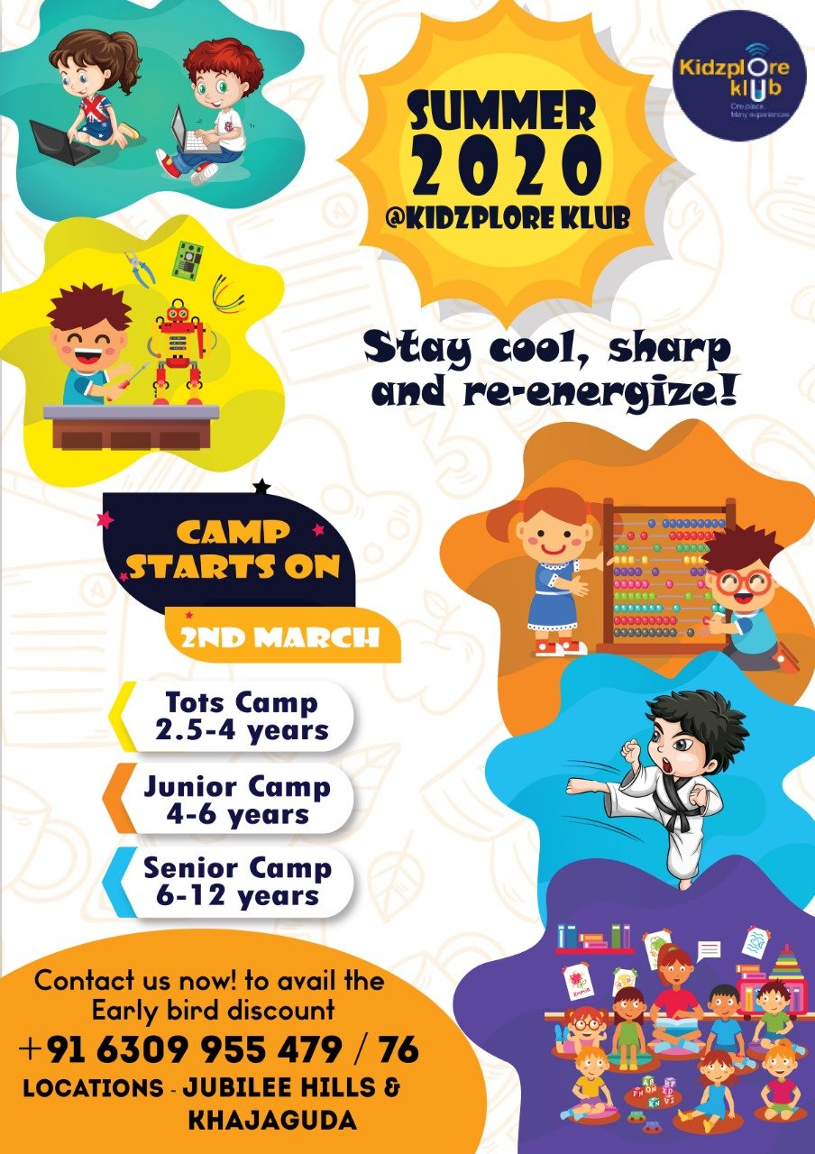 Best Summer Camp for Kids in Hyderabad Kidzploreklub SC Classifieds