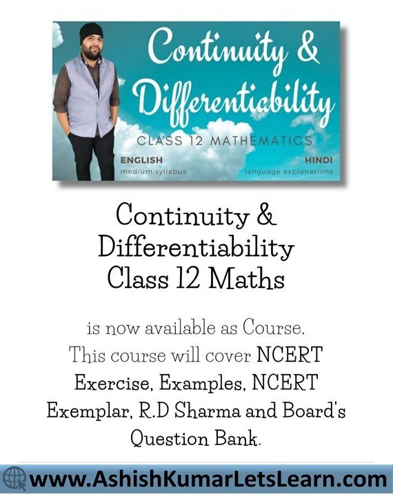 Continuity and Differentiability Class 12 Maths