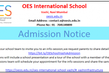 Admission Notice – Primary School | OES International School, Vashi, Navi Mumbai