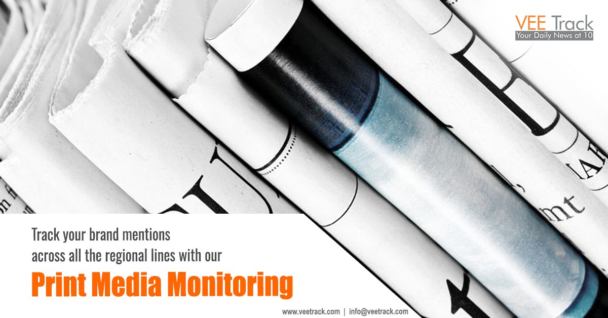 Track your brand mentions across all the regional lines with VeeTrack’s Print Media Monitoring