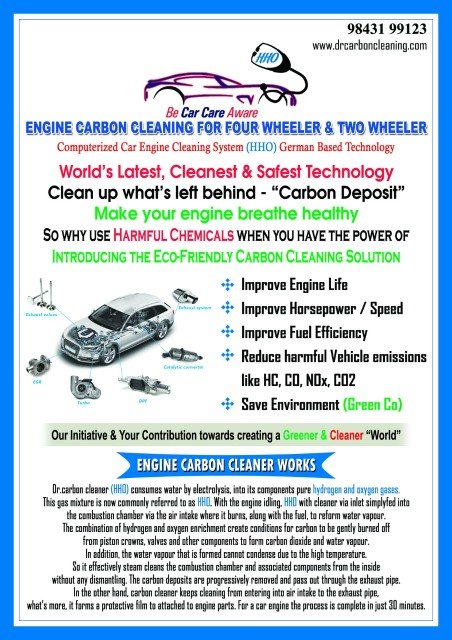 Engine carbon cleaning machine manufacturing and services