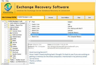 Enstella Exchange mailbox EDB Recovery Software