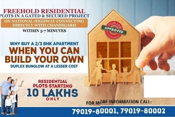 Freehold residential plots with immediate Possession near Chandigarh, Starting from 10 lakhs.