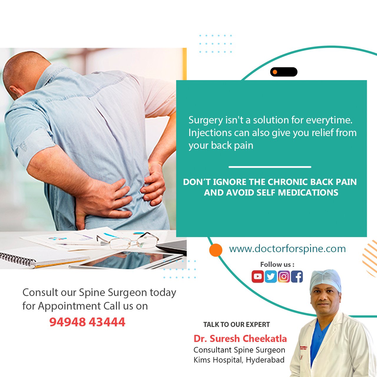 Spine surgeon in hyderabad – Dr. Suresh Cheekatla