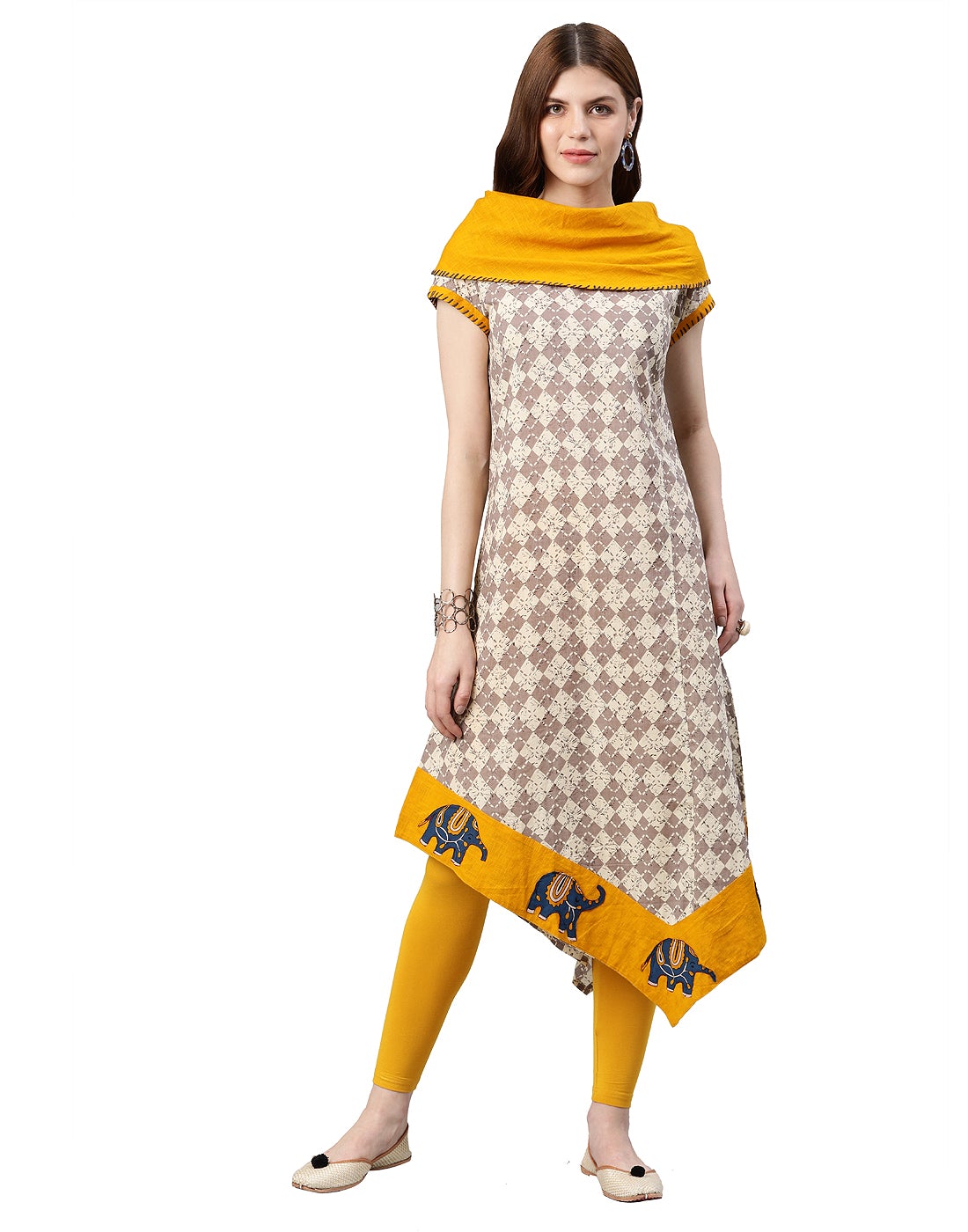 Book now asymmetrical kurta with Yash Gallery.