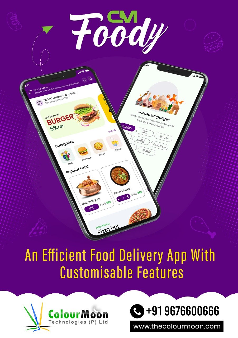 Food App Development Services, Cm-Foody | The Colourmoon Technologies