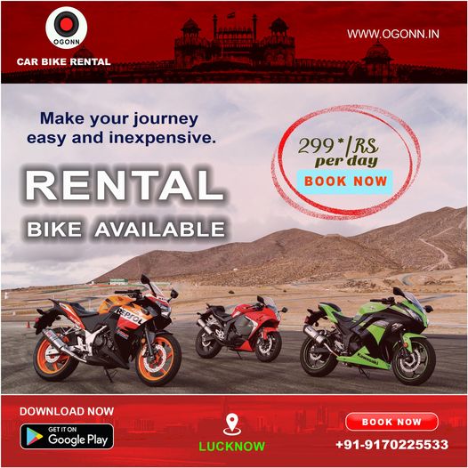 bike on rent in Lucknow ,bike rental near me, bike rent in lucknow ,self-drive bike on rent in Lucknow