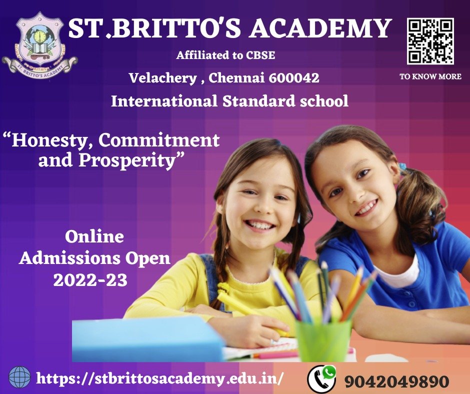 BEST CBSE SCHOOL IN CHENNAI-St.Britto's Academy