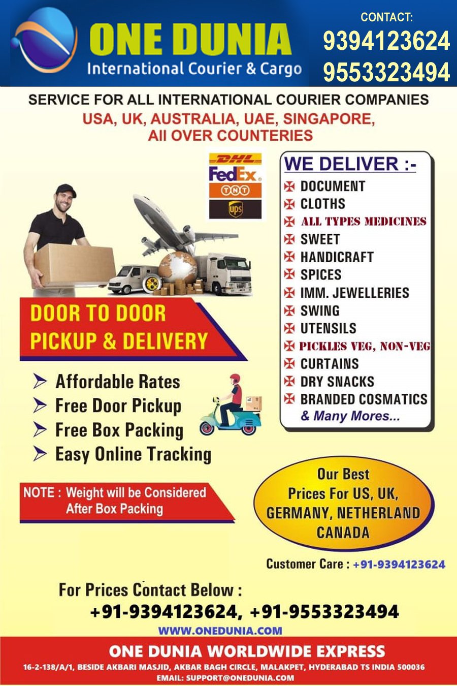 Private: One Dunia International Courier