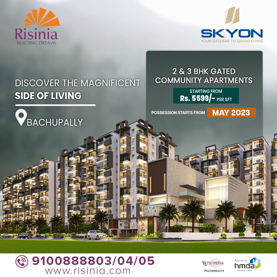 2 and 3BHK Apartments in Bachupally | Risinia Builders