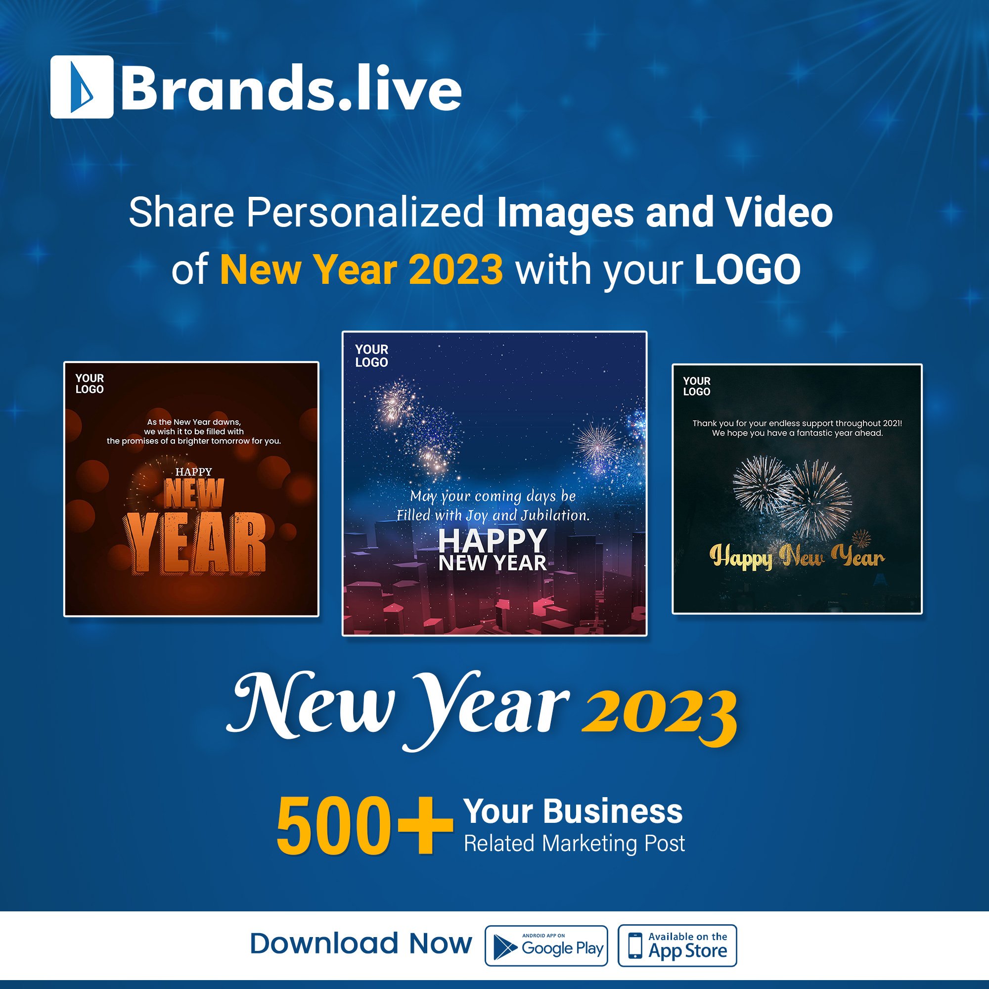 More Than 500+ Creative Happy New Year Marketing Images With Your Business Logo