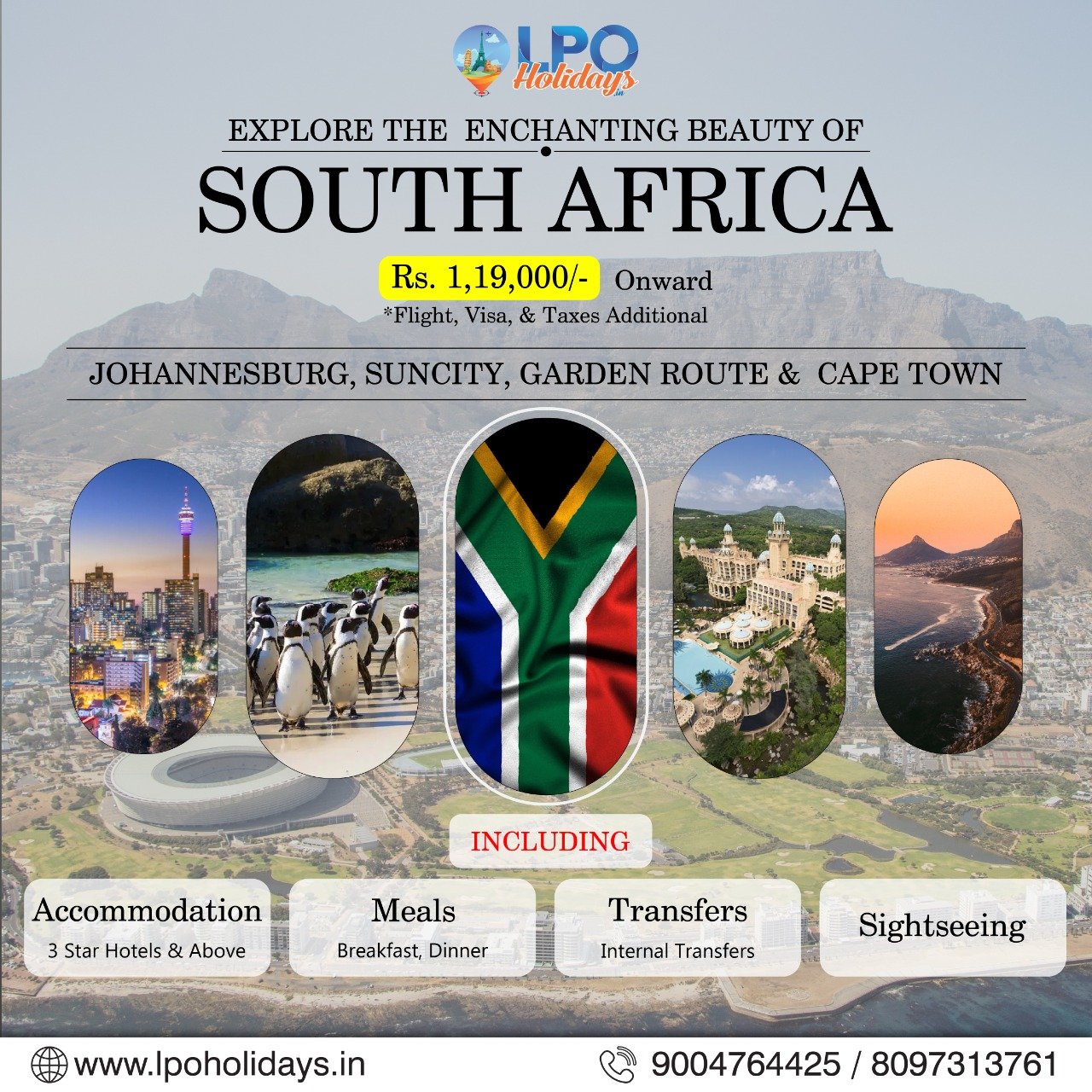 9 Days/8 Night South Africa Tour Packages starting @ 119000-LPO Holiday