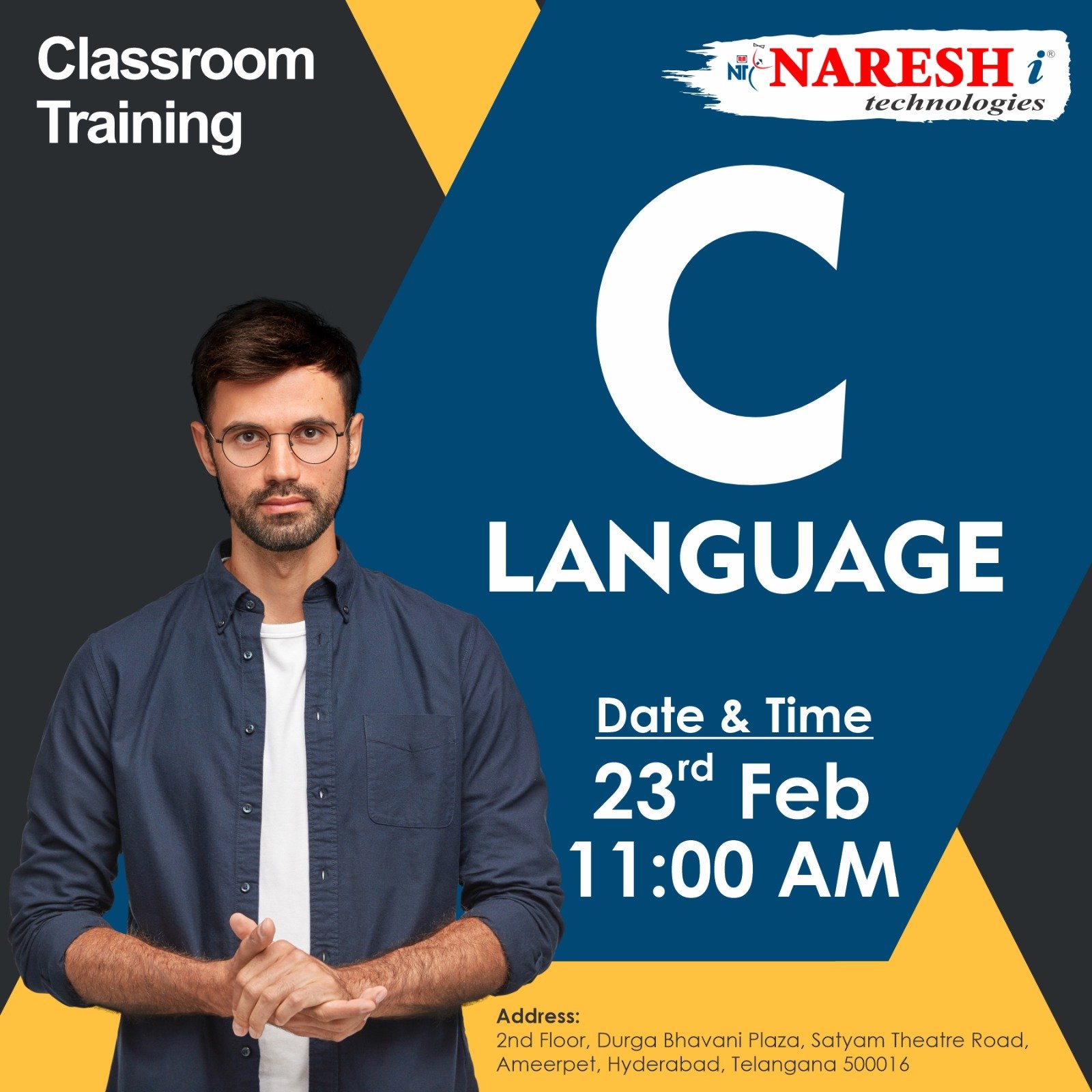 Best online  C language training institute in Hyderabad NareshIT