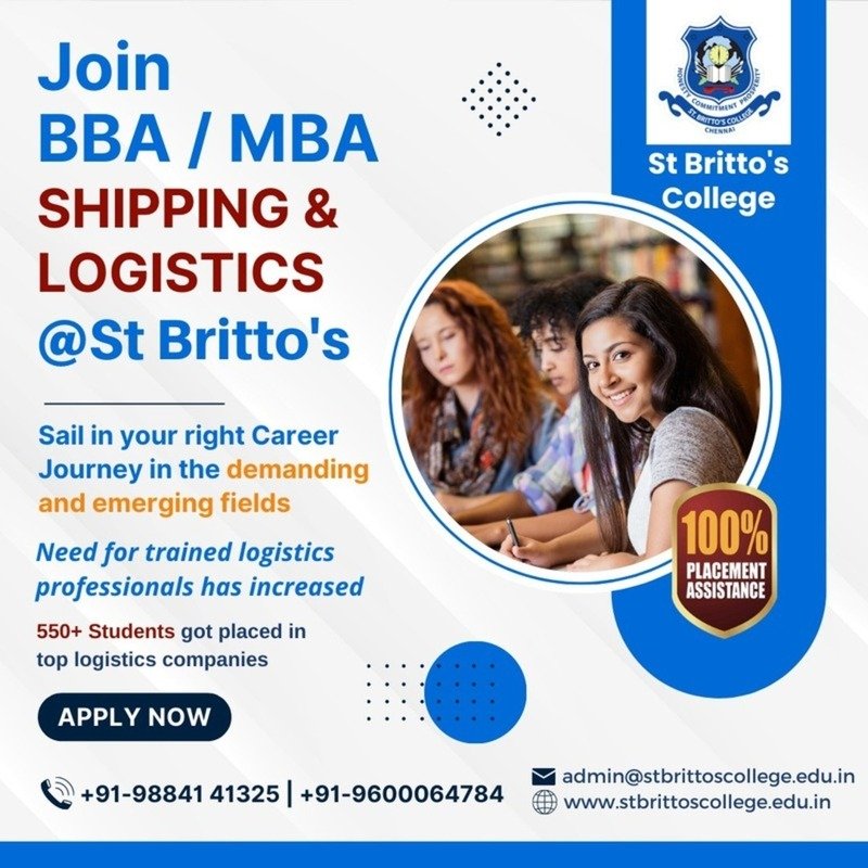 BEST MBA SHIPPING AND LOGISTICS COLLEGE IN CHENNAI-StBrittos College