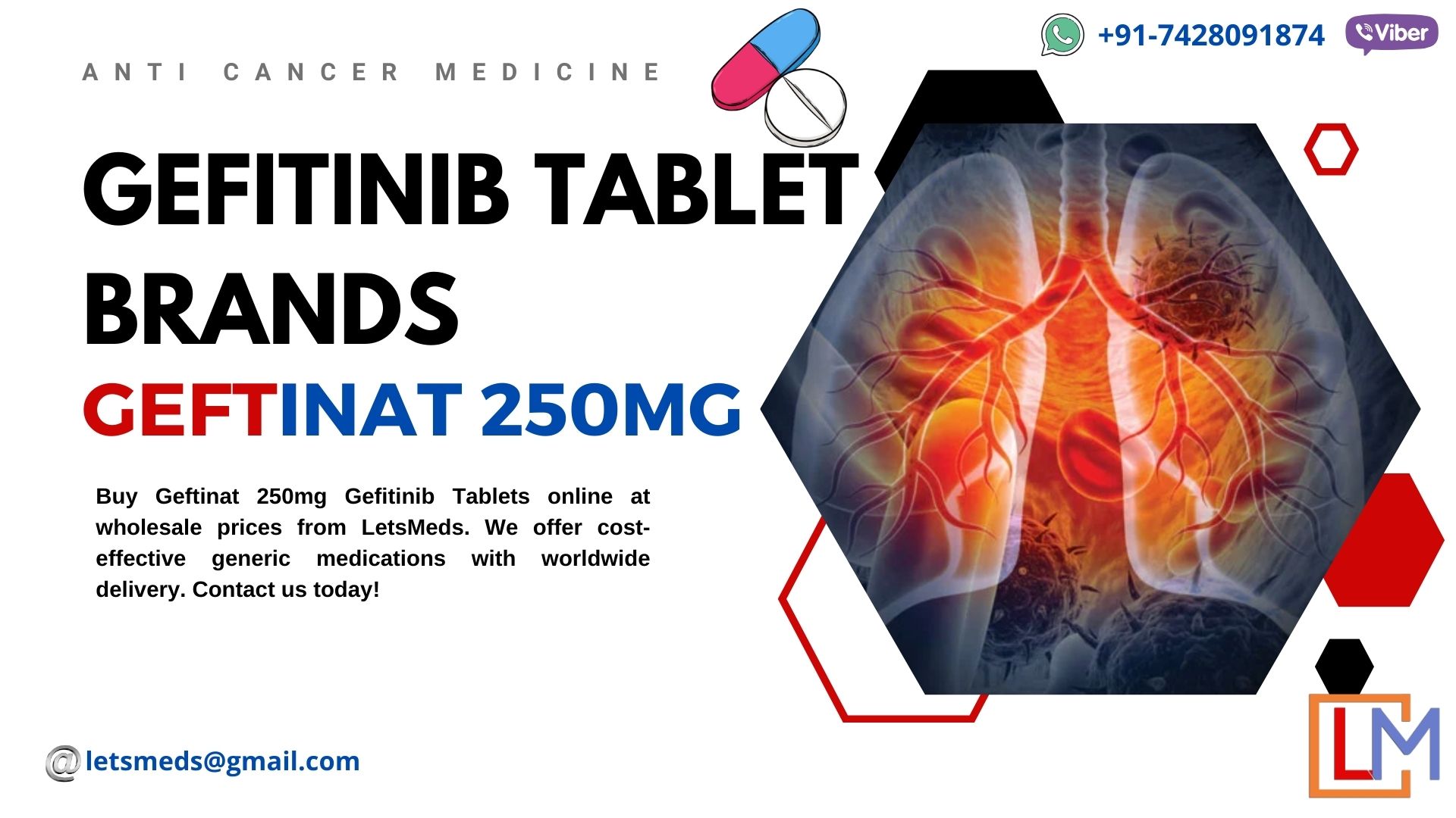 Where to buy Generic Gefitinib Tablet Geftinat 250mg Tablet at Wholesale Price