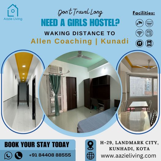 Luxury AC Girls Hostel Services |Girls Hostel in Kota- Aazie Living