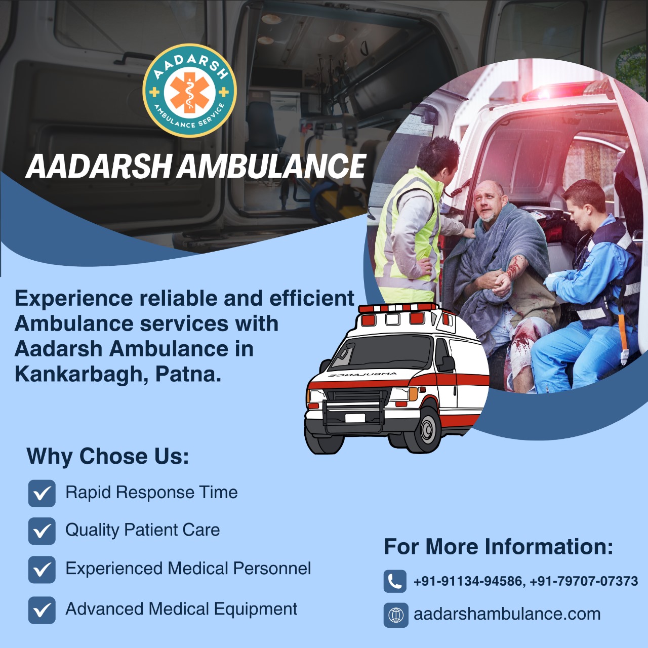 Aadarsh Ambulance: ICU Ambulance Service in Kankarbagh