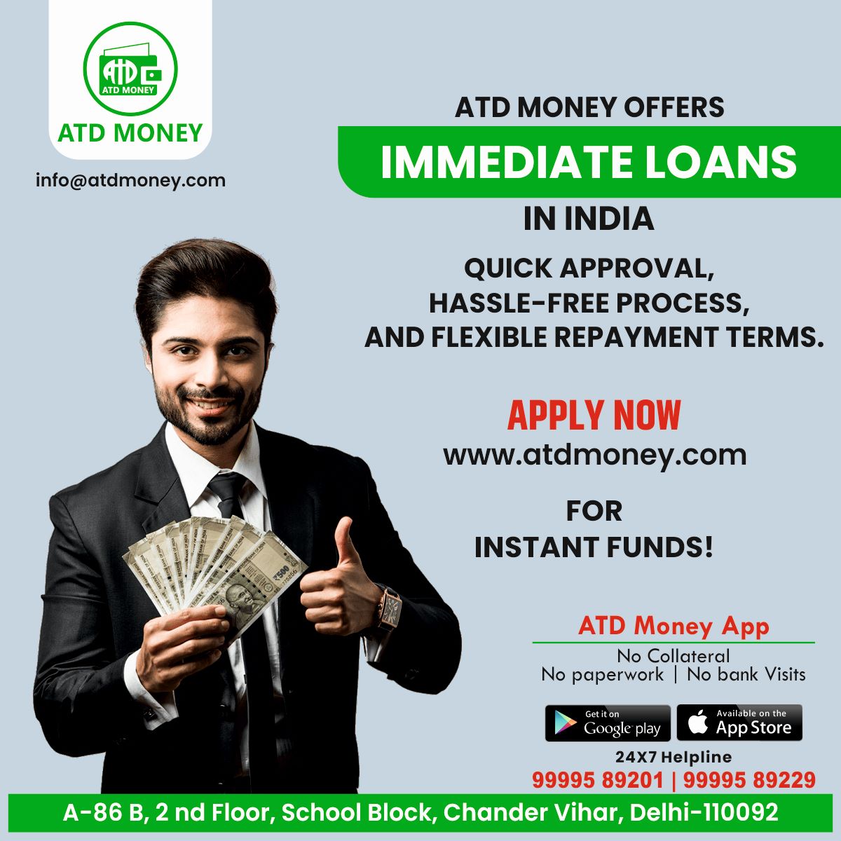 Get collateral free loans. Quick approval. Online processing. Get loan upto ₹50000.