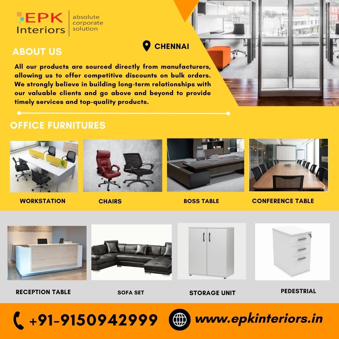 Office Furniture for sale in Chennai.