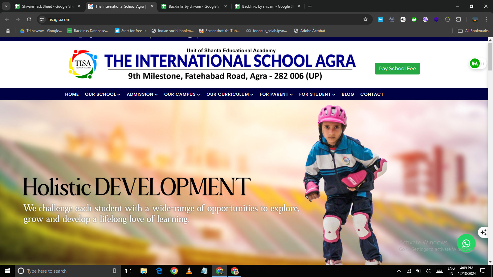 Admission open for 2025 – 2026, at TISA agra best school.